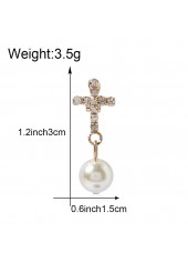 Silvery White jewelry,Other jewelry,Pearl Round Silvery White Metal Earrings