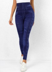 Denim Blue bottoms,Other bottoms,Denim Blue High Waisted Printed Leggings