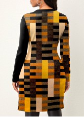 Yellow tops,Geometric tops,ROTITA Split Geometric Print Yellow T Shirt