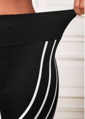 Black bottoms,Geometric bottoms,Geometric Print Black High Waisted Leggings