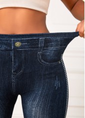 Black bottoms,Plain Color bottoms,Black High Waisted Elastic Waist Ankle Length Leggings