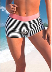 Rotita Pink gestreifte Badeshorts mit mittlerer Taille