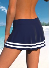 Navy swimwear,Striped swimwear,ROTITA Fake 2in1 Navy Striped Tankini Top