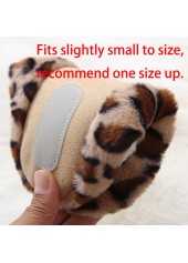 Light Camel accessories,Leopard accessories,Leopard Light Camel Falt Round Toe Slippers