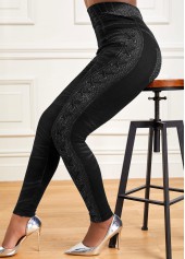Black bottoms,Plain Color bottoms,High Waisted Ankle Length Black Leggings
