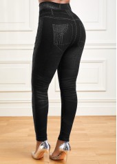Black bottoms,Plain Color bottoms,High Waisted Ankle Length Black Leggings
