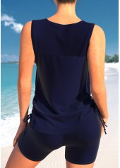 ROTITA Criss Cross Navy Tribal Print Tankini Top-No Bottom