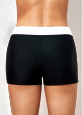 ROTITA Mid Waisted Contrast Black Swim Shorts