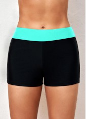 ROTITA Mid Waisted Contrast Cyan Swim Shorts