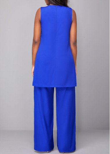 Royal Blue jumpsuits & rompers,Plain Color jumpsuits & rompers,ROTITA Criss Cross Royal Blue Sleeveless Jumpsuit