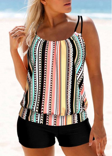 ROTITA Multi Color Double Straps Tankini Top | Rotita.com - USD $25.98