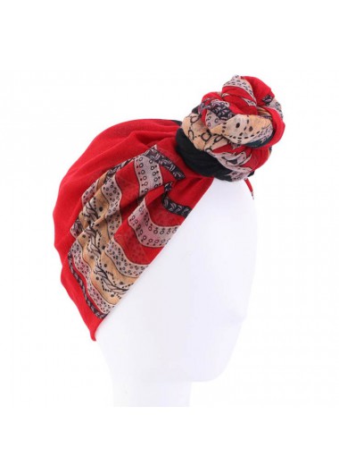 Wine Red accessories,Tribal accessories,Tribal Print Wine Red Turban Hat