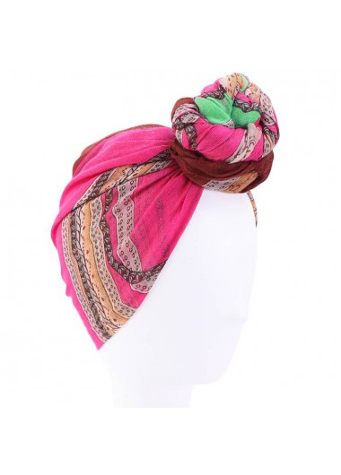 Hot Pink accessories,Tribal accessories,Geometric accessories,Tribal Print Hot Pink Turban Hat
