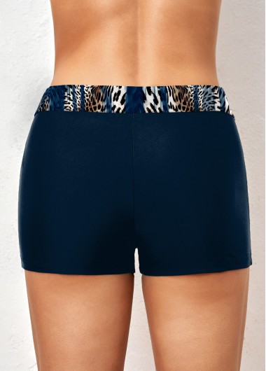 Navy plus size,Leopard plus size,Animal Print plus size,ROTITA Plus Size Mid Waisted Leopard Navy Swim Shorts
