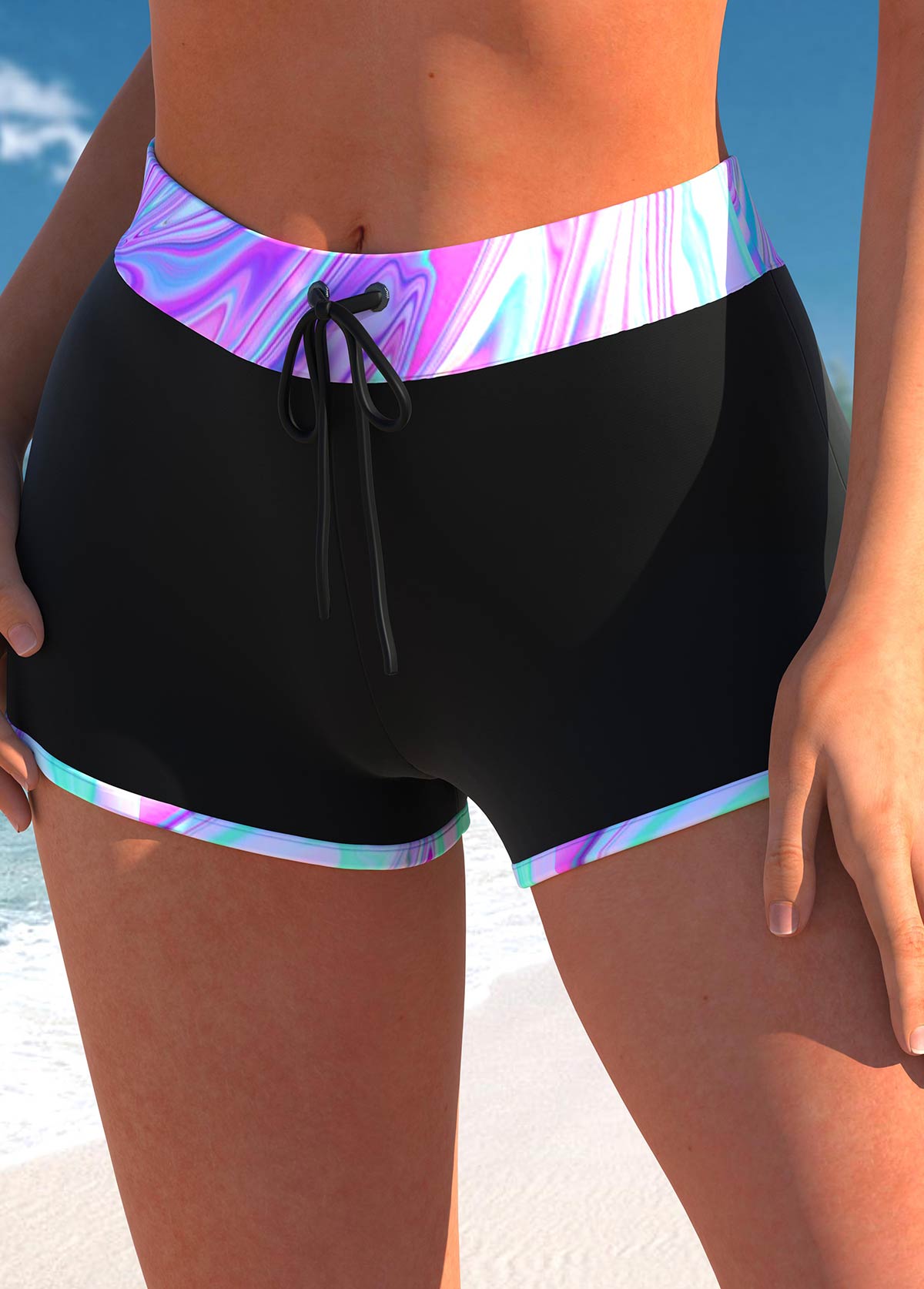 Multi Color swimwear,Ombre swimwear,ROTITA Bowknot Multi Color Ombre Bikini Top