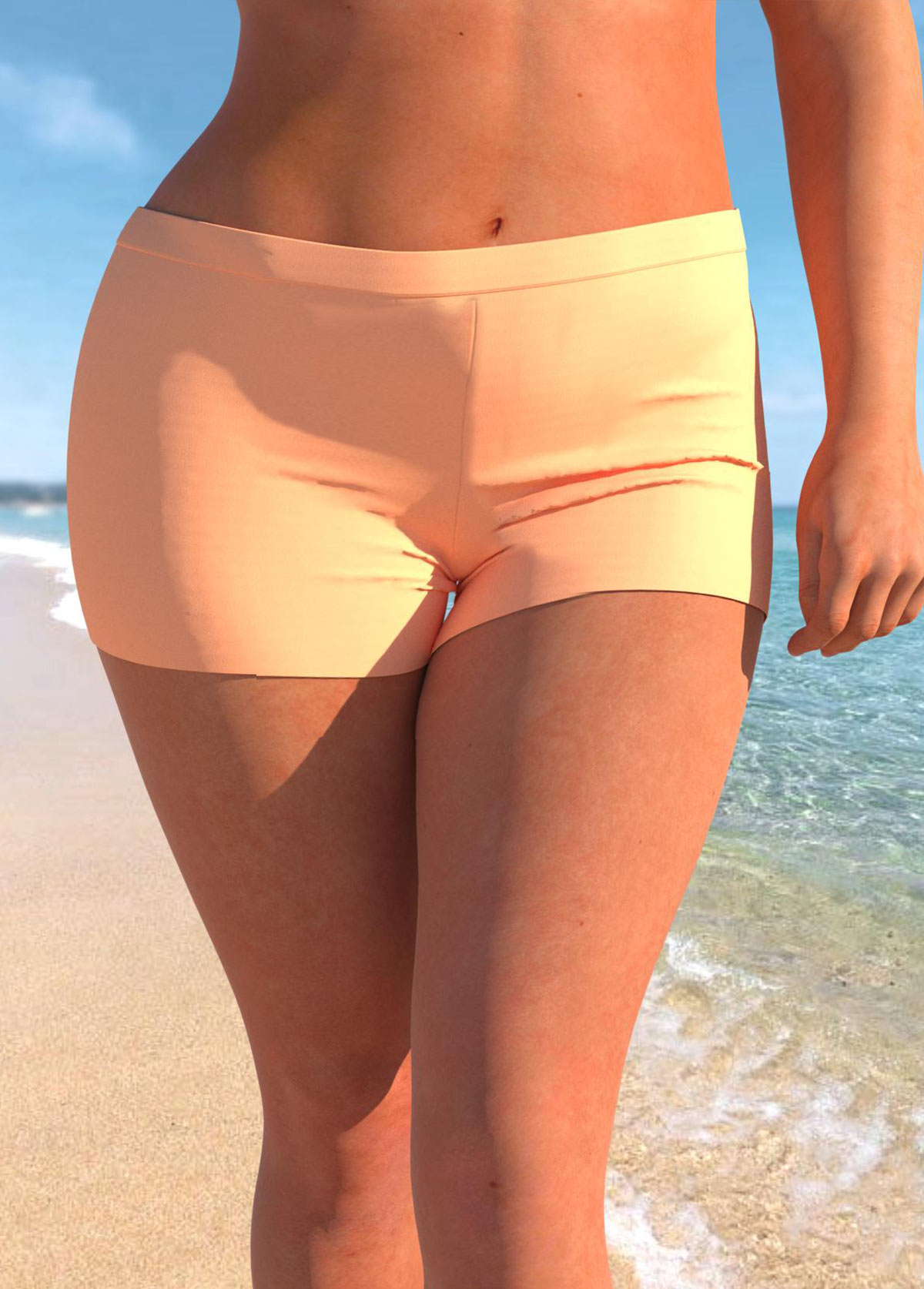 ROTITA Plus Size Mid Waisted Orange Swim Shorts