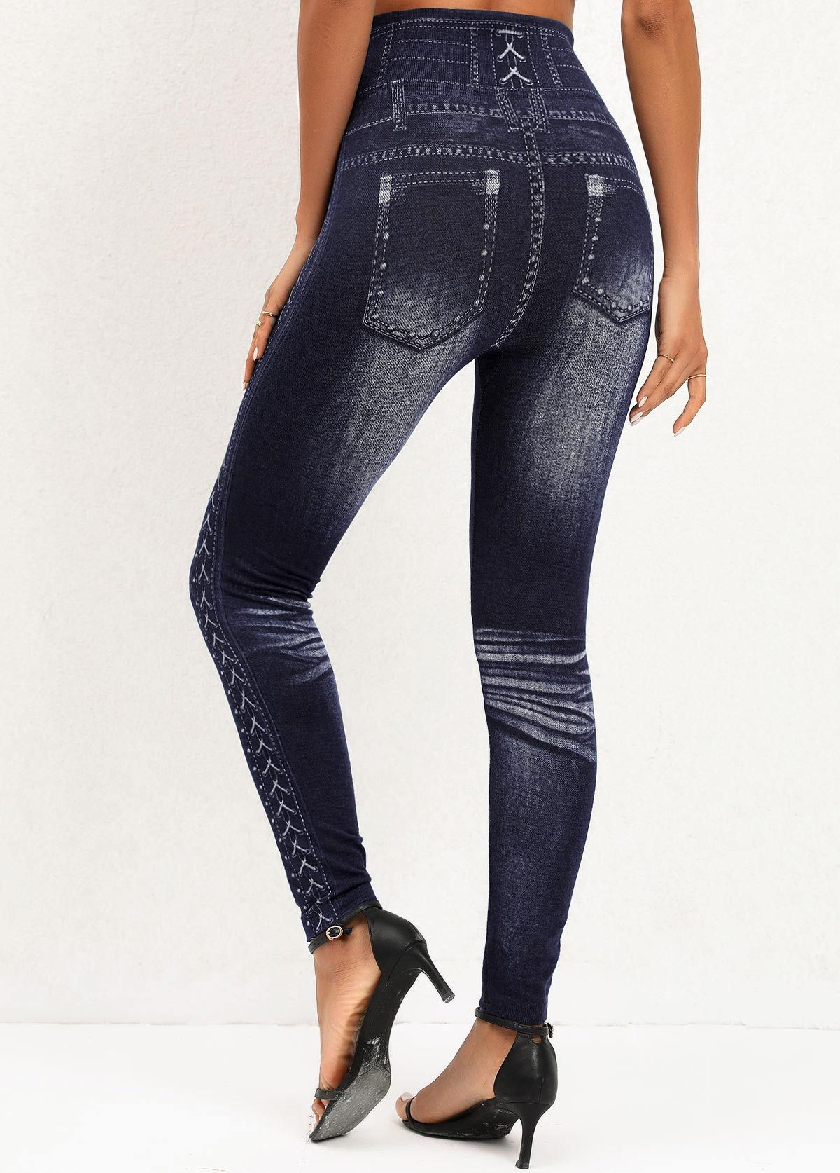 Black bottoms,Other bottoms,Black High Waisted Elastic Waist Ankle Length Leggings