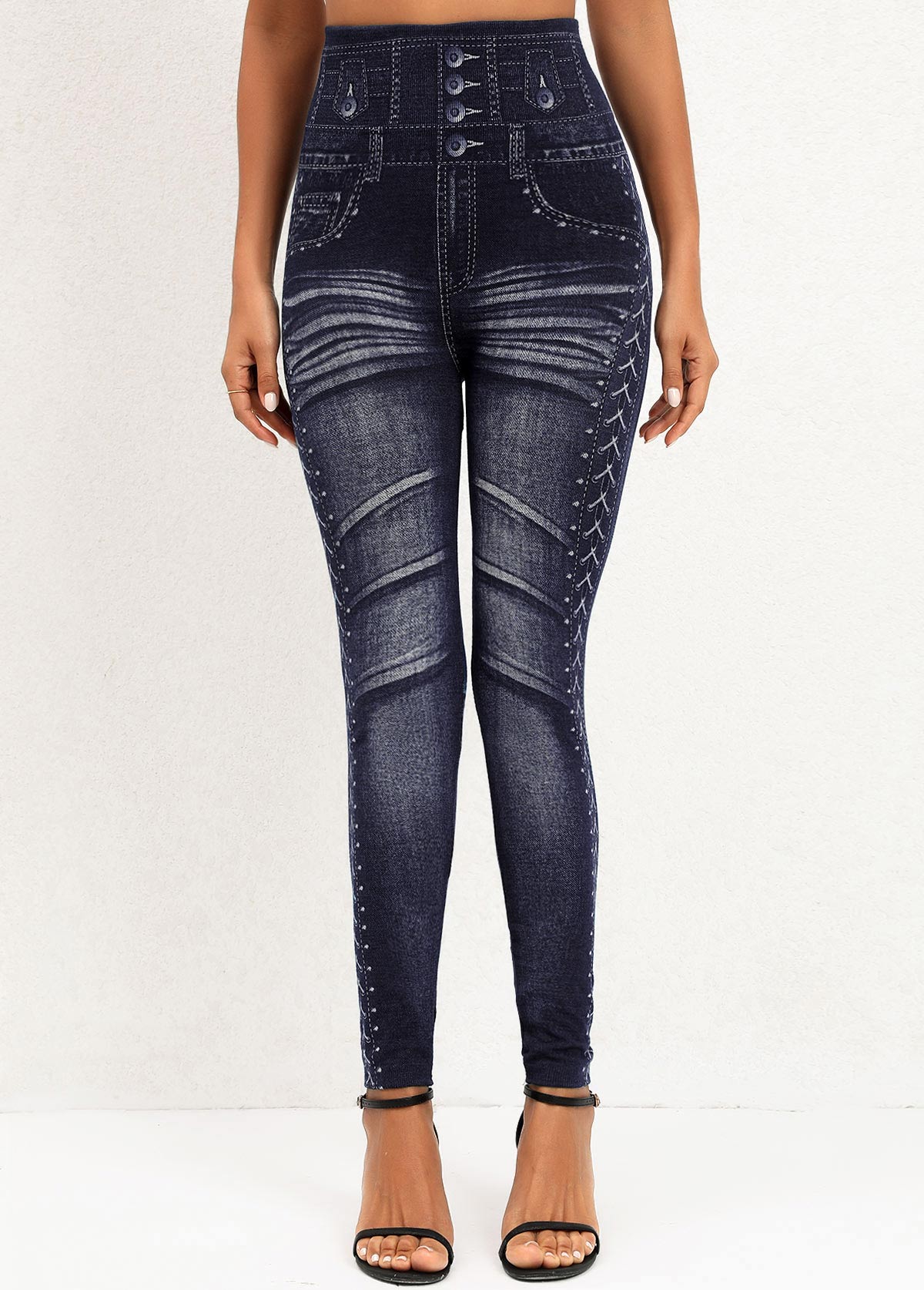 Black bottoms,Other bottoms,Black High Waisted Elastic Waist Ankle Length Leggings