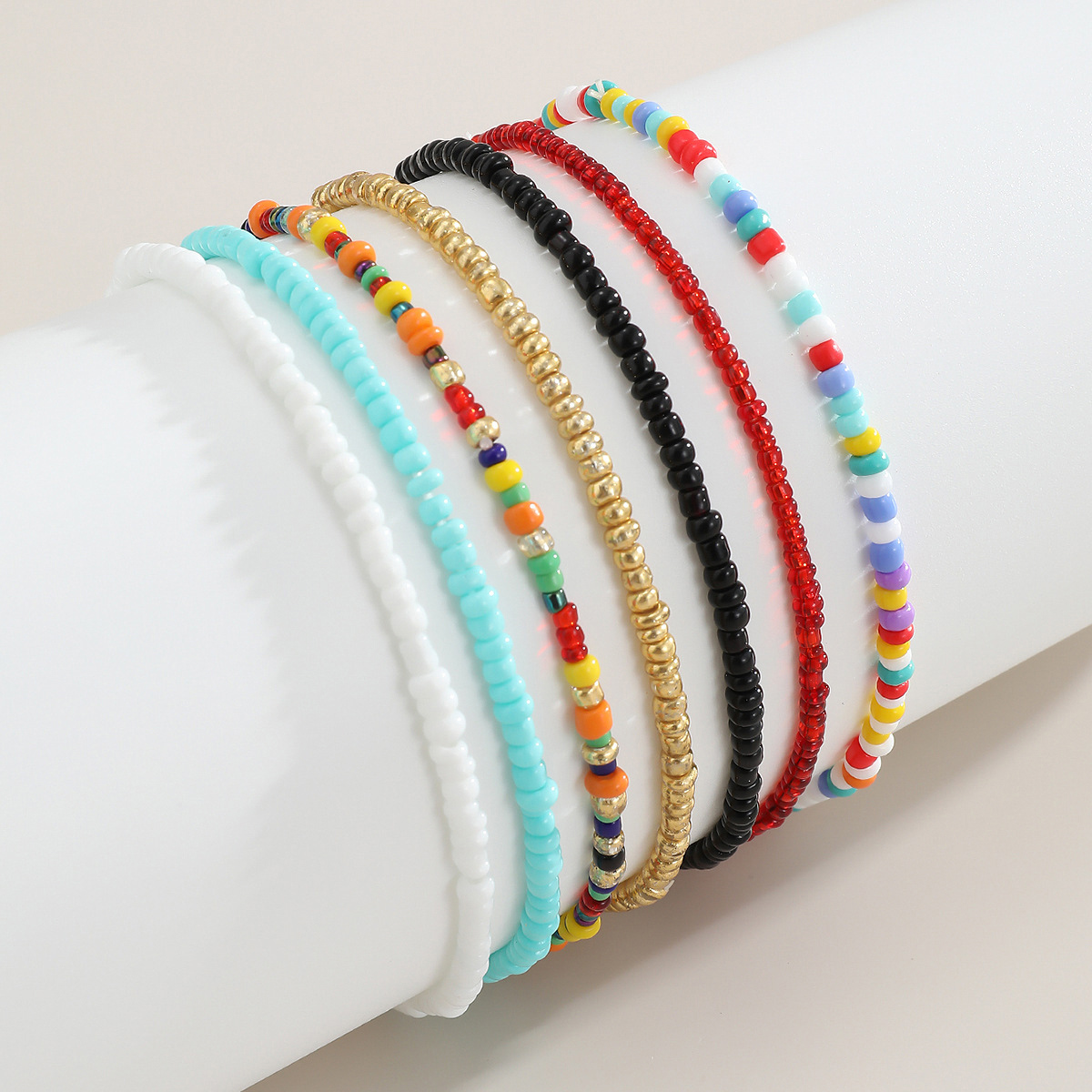 Multi Color jewelry,Other jewelry,Beads Detail Multi Color Layered Design Anklet Set