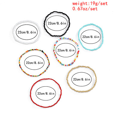 Multi Color jewelry,Other jewelry,Beads Detail Multi Color Layered Design Anklet Set