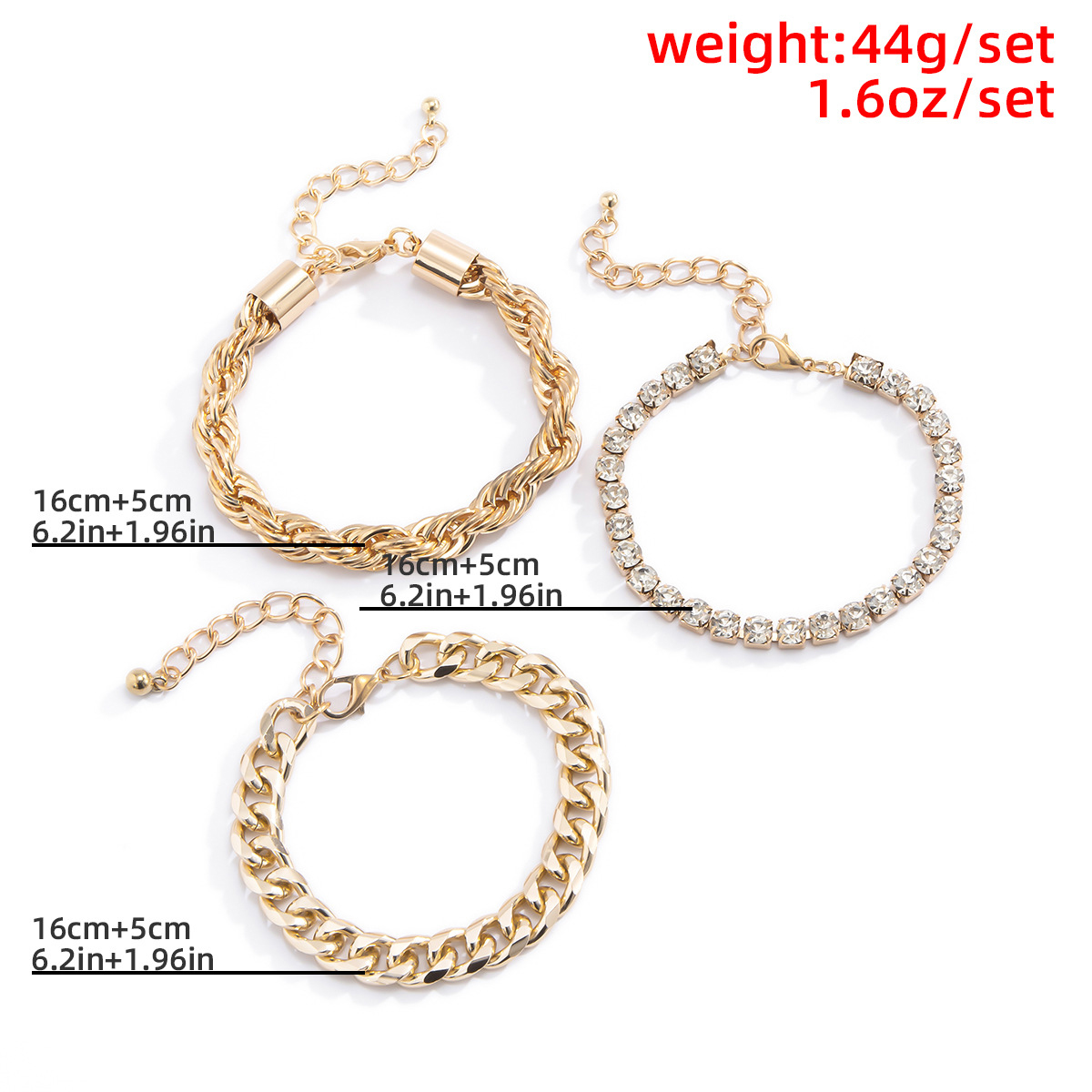 Golden jewelry,Other jewelry,Layered Chain Design Golden Bracelet Set