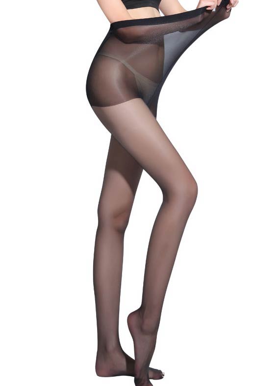 High Waisted Stretch Black Semitransparent Pantyhose