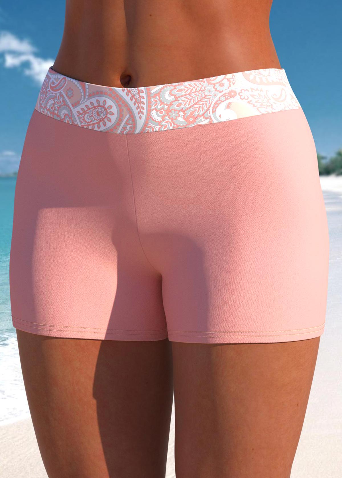 Pink swimwear,Paisley swimwear,Tribal swimwear,ROTITA Bowknot Pink Paisley Print Tankini Top