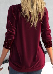 Wine Red tops,Plain Color tops,ROTITA Wine Red Sweatshirt