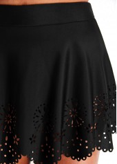 ROTITA Black Hollow High Waisted Swim Skirt