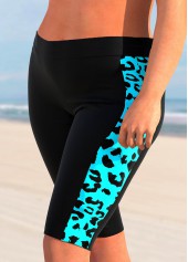 Cyan plus size,Black plus size,Leopard plus size,ROTITA Plus Size Zipper Leopard Cyan Tankini Top