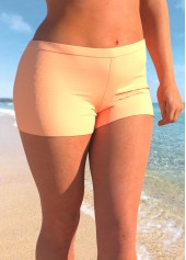 Orange plus size,Plain Color plus size,ROTITA Plus Size Mid Waisted Orange Swim Shorts