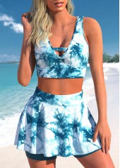 Cut Out Peacock Blue Bikini Set
