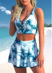 Peacock Blue swimwear,Tie Dye swimwear,ROTITA Cut Out Peacock Blue Bikini Top