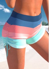 Multi Color swimwear,Striped swimwear,Geometric swimwear,ROTITA Criss Cross Multi Color Striped Bikini Top