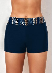 ROTITA Blue Leopard Mid Waisted Swim Shorts