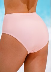 Pink swimwear,Plain Color swimwear,ROTITA Stretch Pink Mid Waisted Bikini Bottom