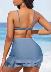 Dusty Blue swimwear,Plain Color swimwear,ROTITA Criss Cross Dusty Blue Bikini Top
