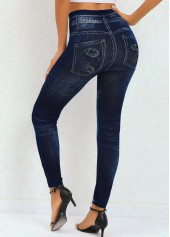 Navy bottoms,Floral bottoms,High Waisted Floral Print Navy Leggings