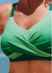 Green swimwear,Light Green swimwear,Ombre swimwear,ROTITA Criss Cross Green Ombre Bikini Top