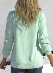 Mint Green tops,Plain Color tops,ROTITA Split Mint Green Long Sleeve Sweatshirt
