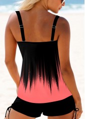 ROTITA Wide Strap Surplice Pink Ombre Tankini Top-No Bottom