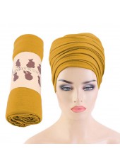 Stretchy Ginger Polyester Fold Turban Hat