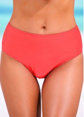 ROTITA Coral Red High Waisted Bikini Bottom