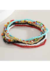 Multi Color jewelry,Other jewelry,Beads Detail Multi Color Layered Design Anklet Set