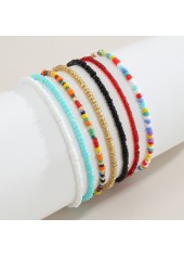 Multi Color jewelry,Other jewelry,Beads Detail Multi Color Layered Design Anklet Set