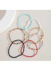 Multi Color jewelry,Other jewelry,Beads Detail Multi Color Layered Design Anklet Set