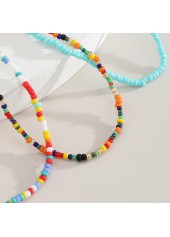 Multi Color jewelry,Other jewelry,Beads Detail Multi Color Layered Design Anklet Set