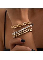 Layered Chain Design Golden Bracelet Set