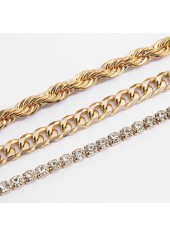 Golden jewelry,Other jewelry,Layered Chain Design Golden Bracelet Set