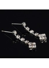 Silver jewelry,Other jewelry,Silver V Shape Zircon Earrings and Necklace